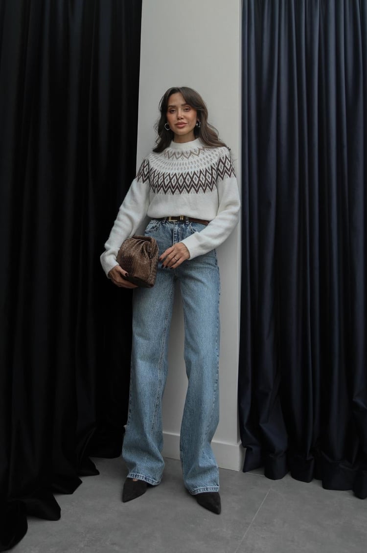 Açık Mavi Süet Kemerli Wide Leg Jean