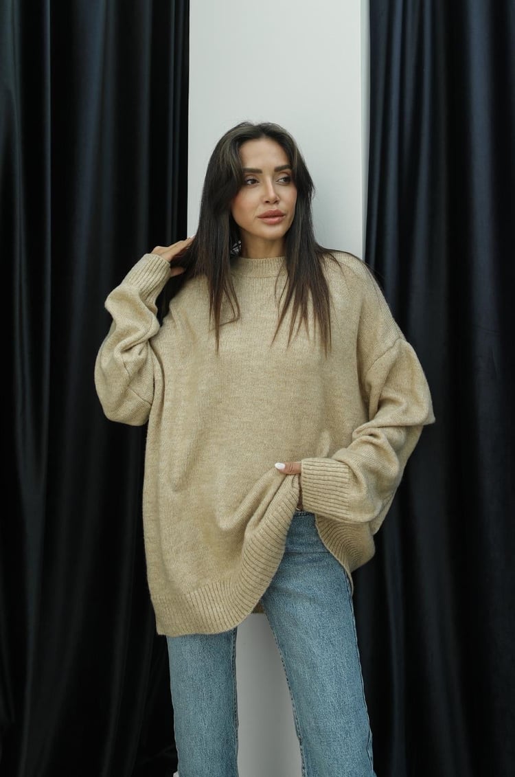 Bej Schafer Oversize Kazak