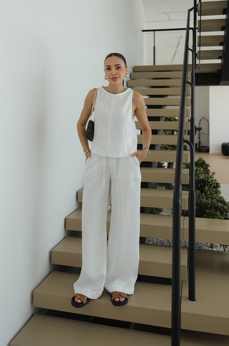 Beyaz Judge Bluz Pantolon Denim Takım