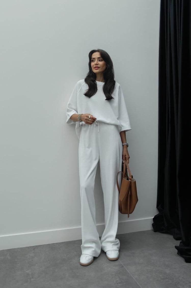 Beyaz Oversize Eşofman Takım