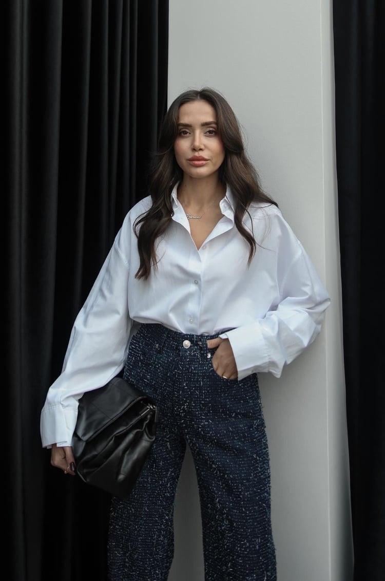 Beyaz Oversize Gömlek