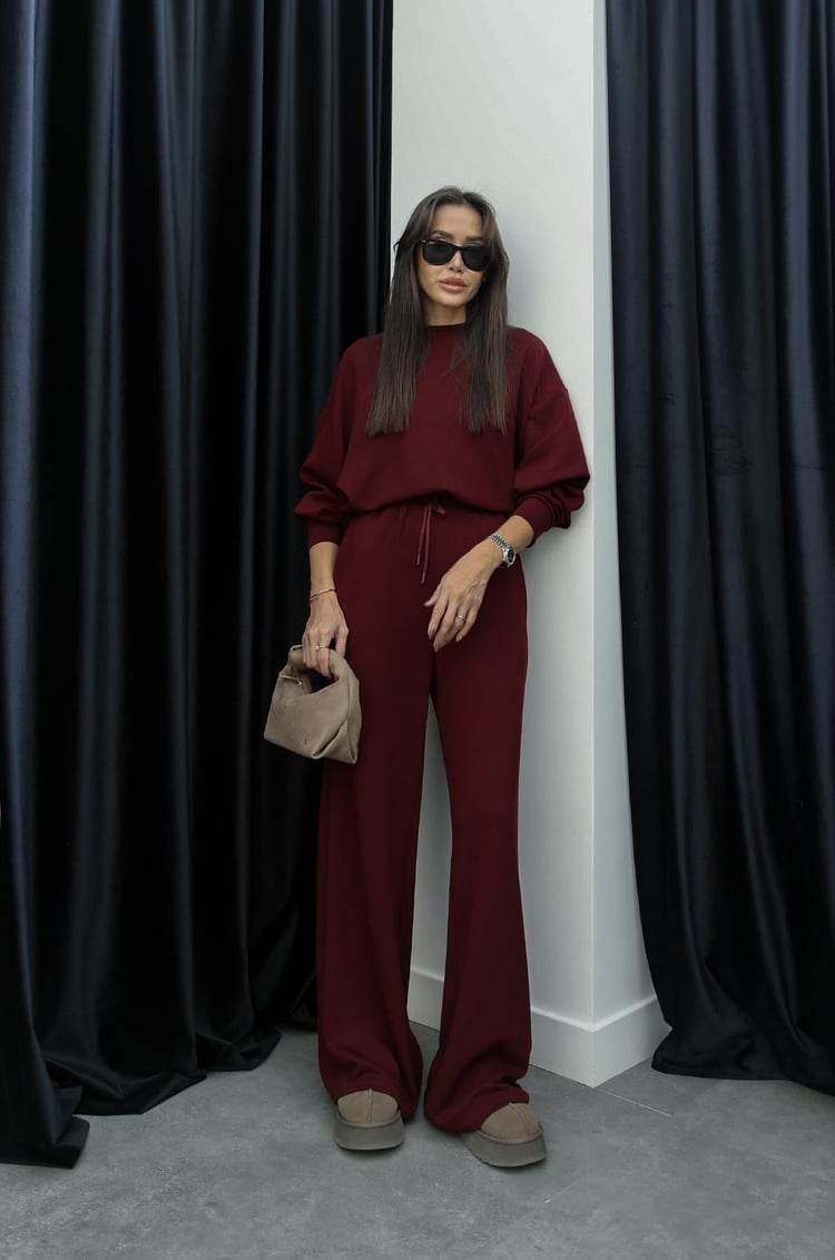 Bordo Claire Modal Eşofman Takım