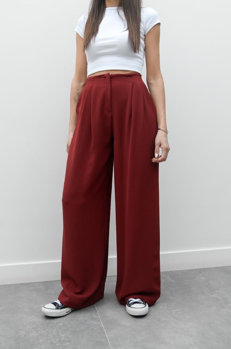 Bordo Grazia Pileli Pantolon