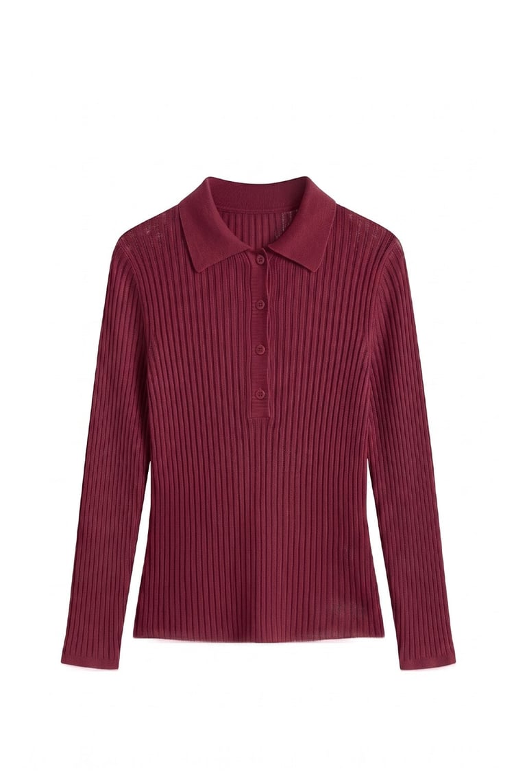 Bordo Polo Transparan Bluz