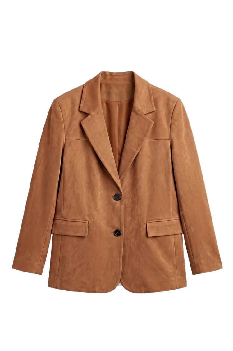 Camel Sienna Süet Blazer Ceket