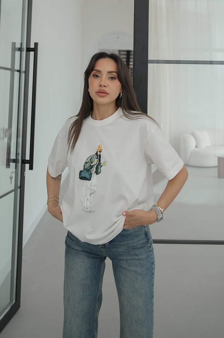 Coffee Girl Baskılı Tişört