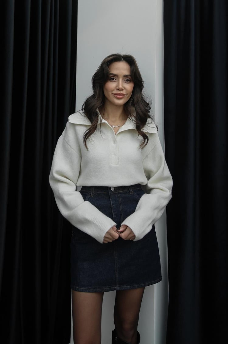 Ekru Boyce Polo Yaka Kazak