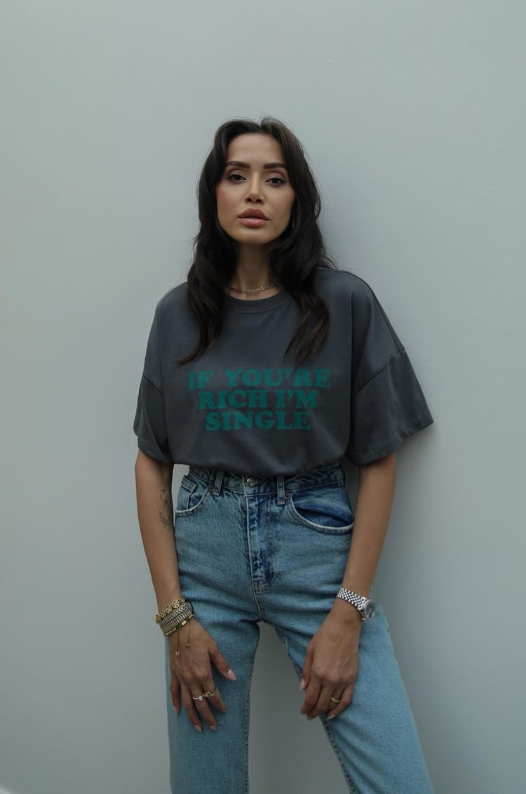 Füme Single Baskılı Tişört