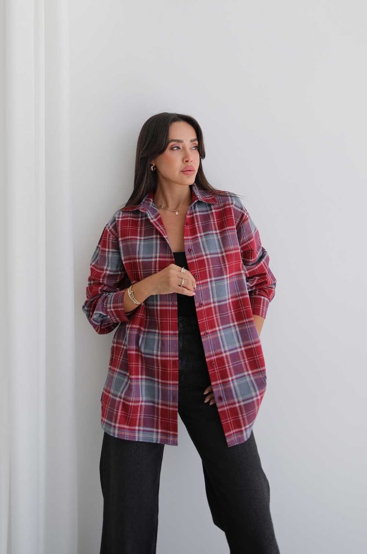 Kırmızı Plaid Oduncu Ekose Gömlek