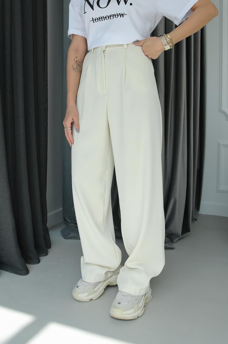 Krem Premium Palazzo Pantolon