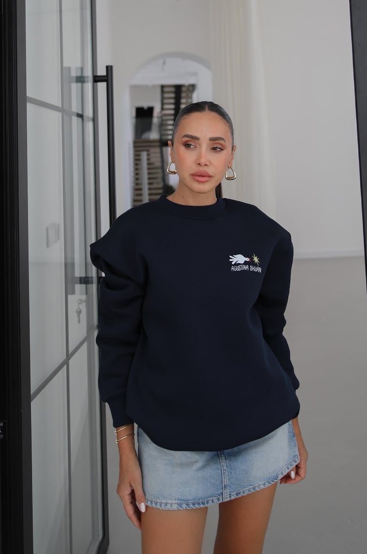 Lacivert Agustina Shuan Baskılı Sweatshirt