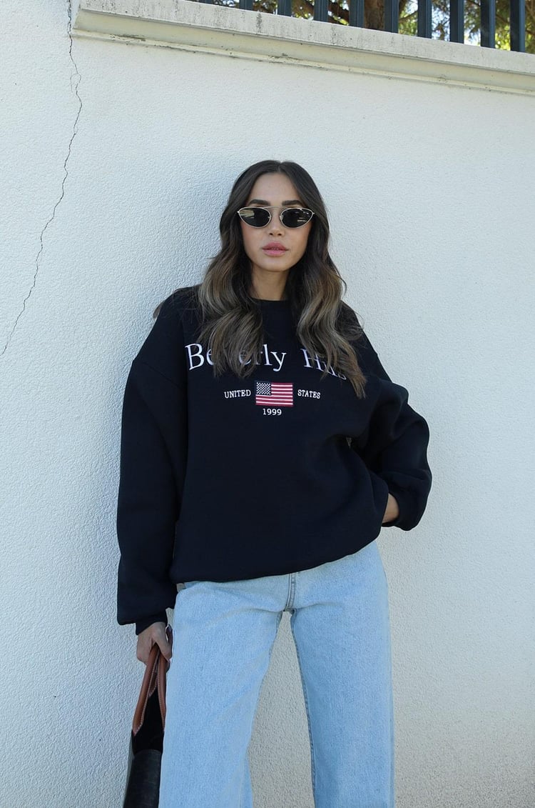 Lacivert Beverly Hils Sweatshirt