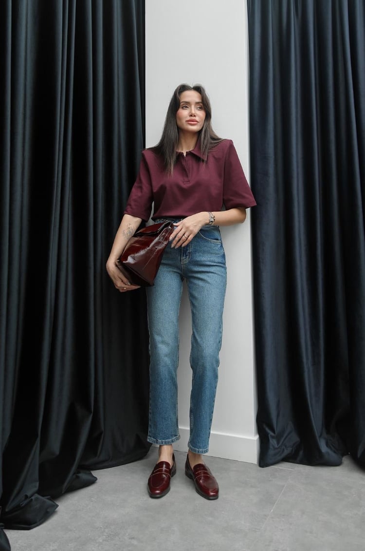 Mavi Beli Zincir Detaylı Jean