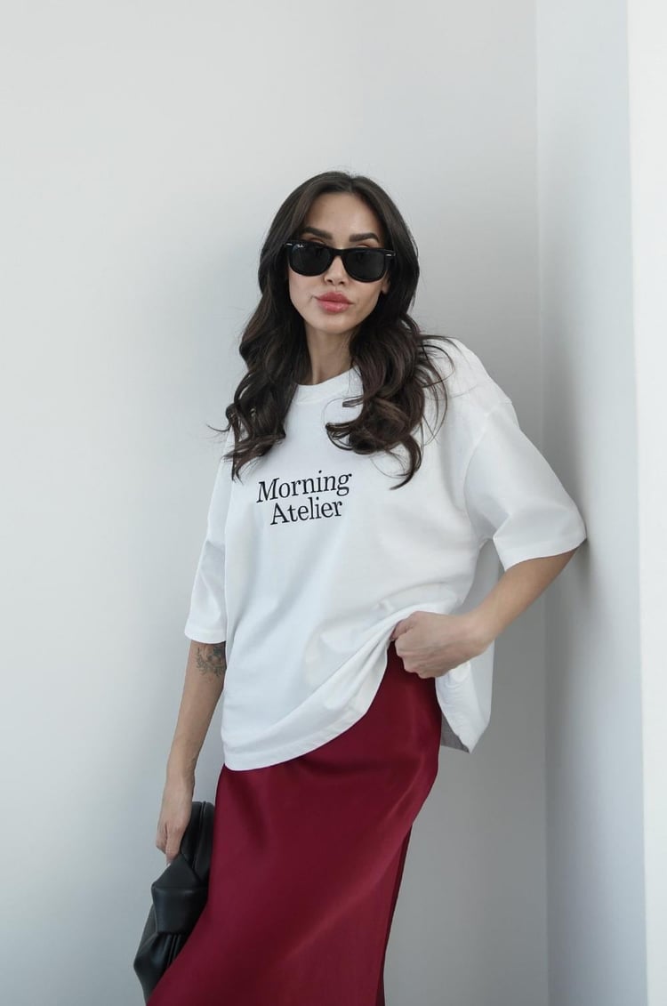 Morning Atelier Baskılı Beyaz Tişört