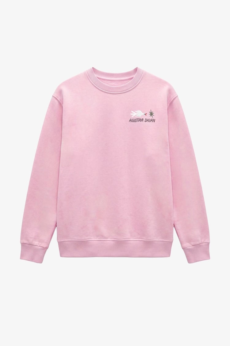 Pembe Agustina Shuan Baskılı Sweatshirt