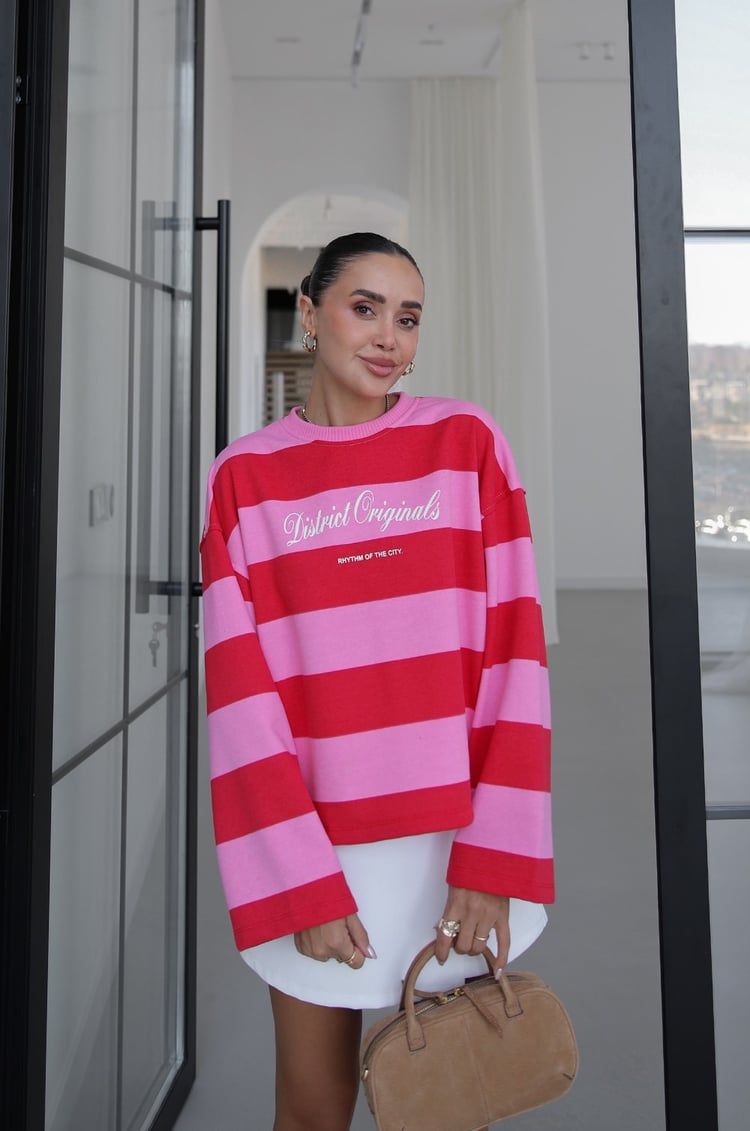 Pembe District Originals Baskılı Sweatshirt