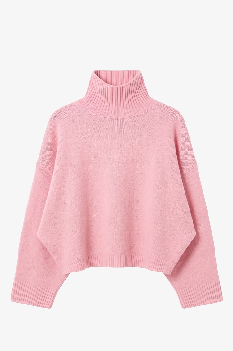Pembe Yarasa Kol Yumuşak Dokulu Kazak