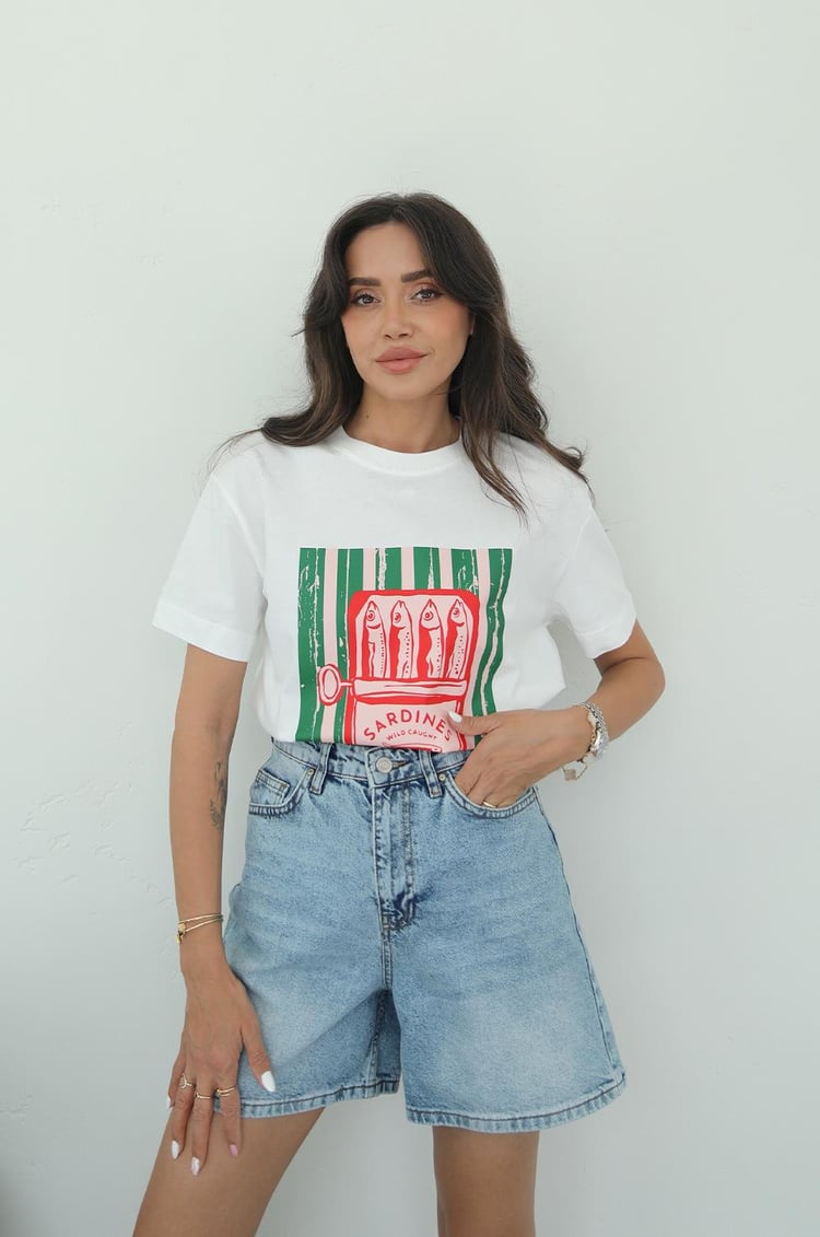 Sardines Baskılı Tişört