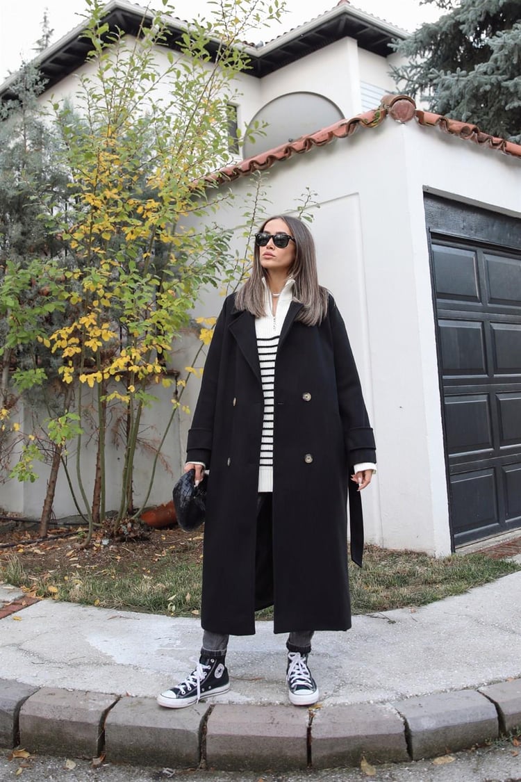 Siyah Kuşaklı Premium Kaban