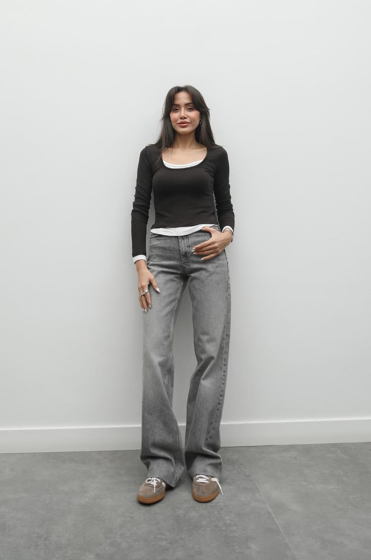 Soluk Efektli Straight Jean
