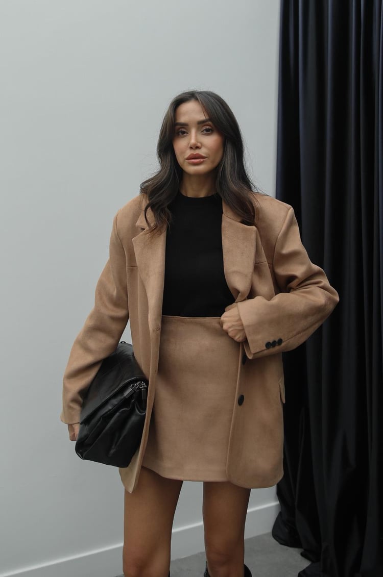 Vizon Süet Blazer Ceket