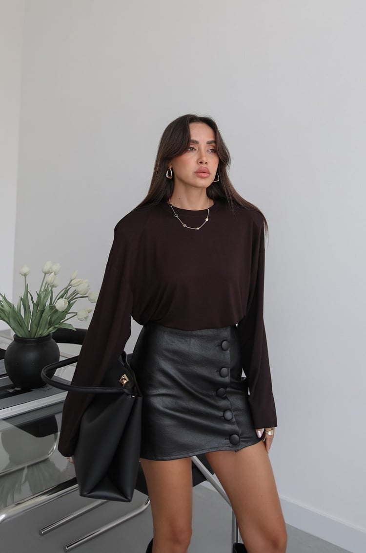 Acı Kahve Vatkalı İnce Sweatshirt
