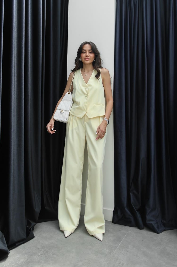 Açık Sarı Ritter Yelek Pantolon Takım