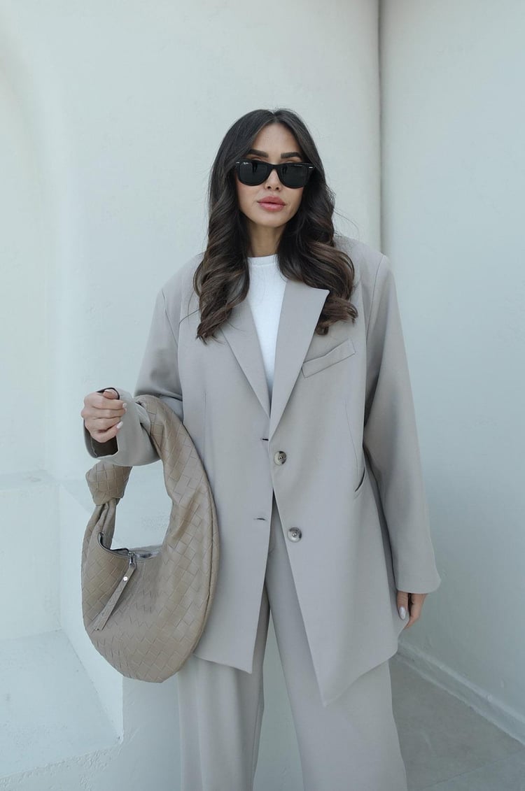 Bej Keila Vatkalı Blazer Ceket