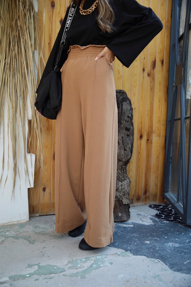 Camel Önü Dikişli Pantolon