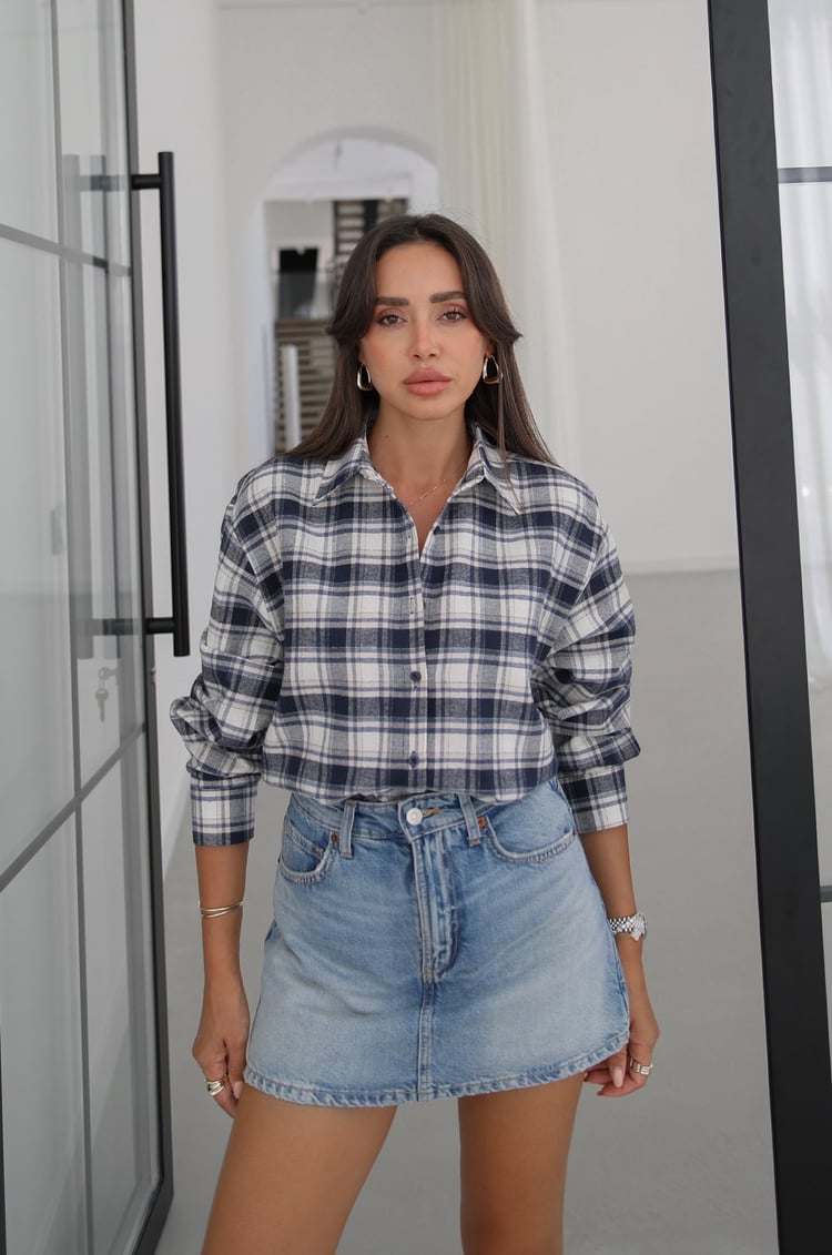 Ekru Plaid Oduncu Ekose Gömlek