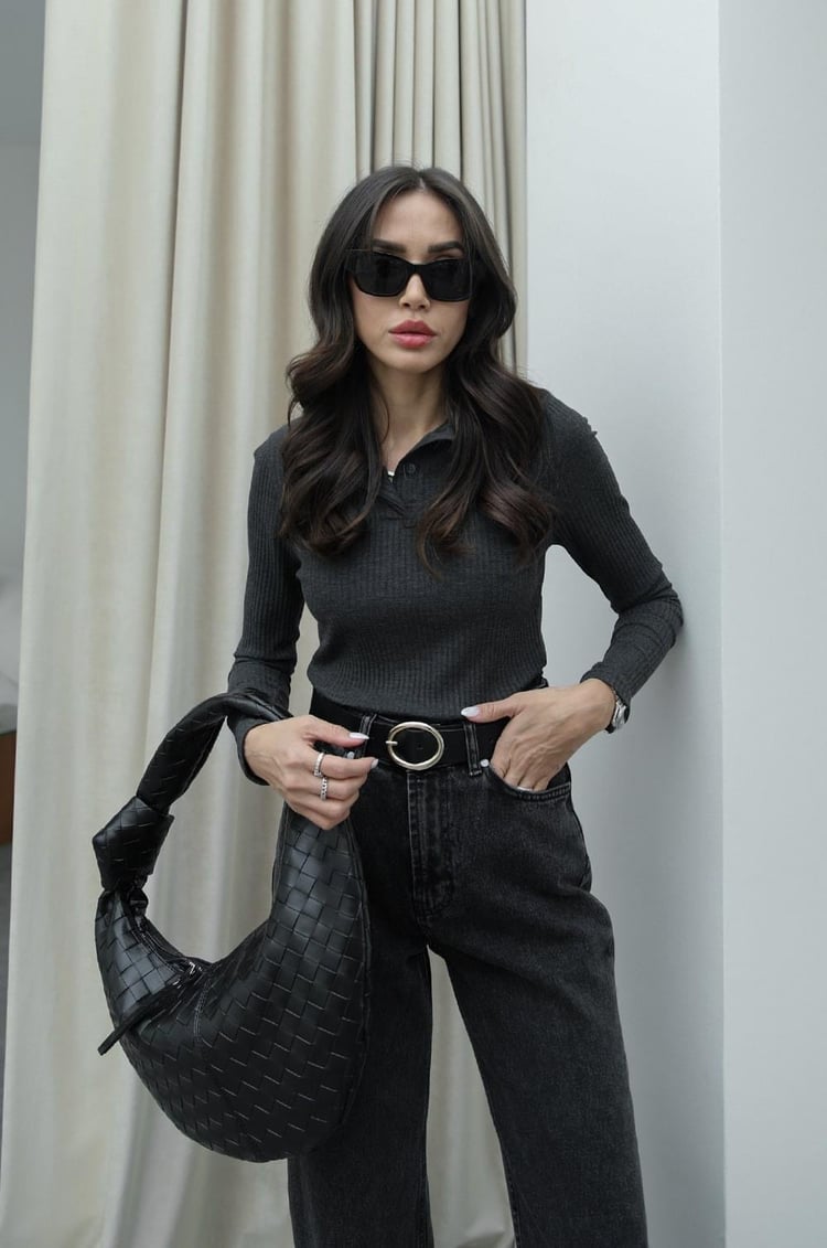 Füme Patlı Basic Bluz