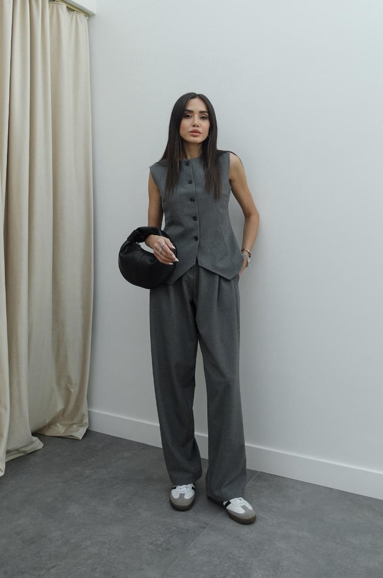 Gri Dory Palazzo Pantolon