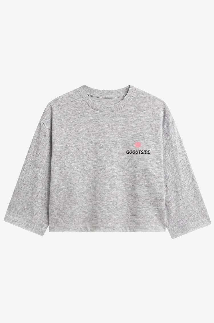Gri Go Outside Baskılı Sweatshirt