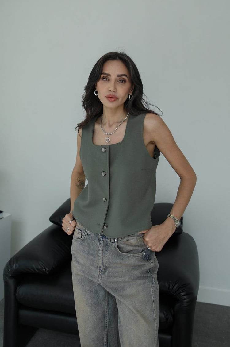 Haki Kare Yaka Yelek