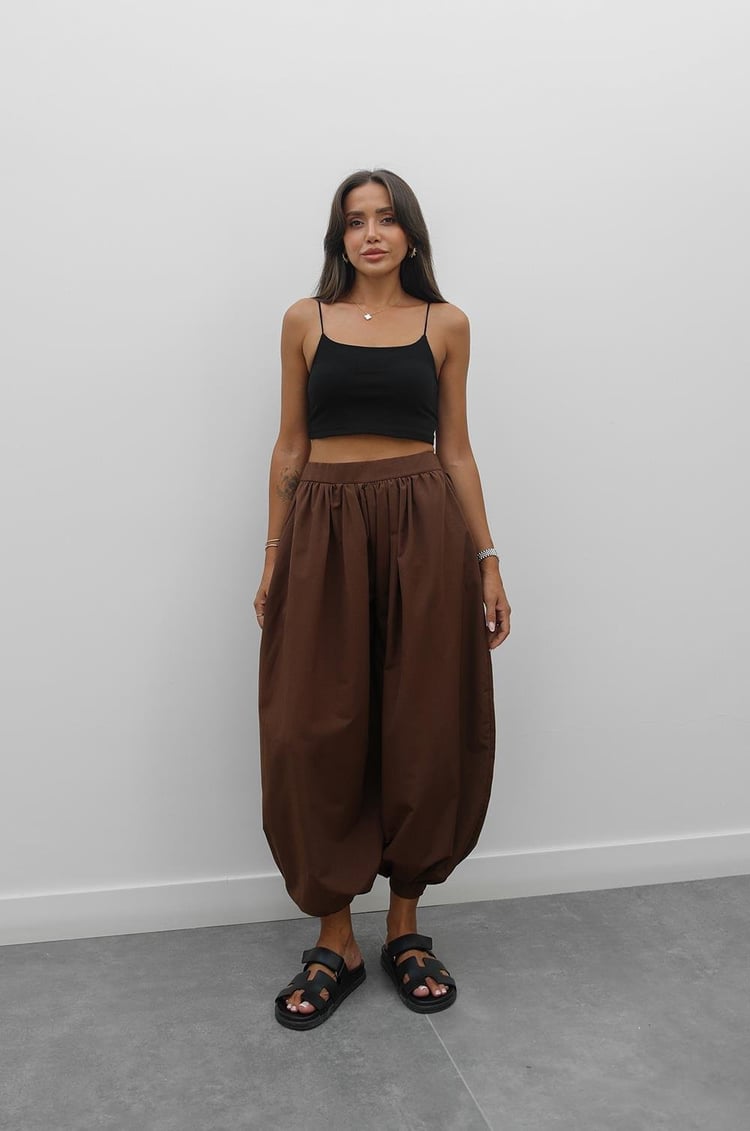 Kahverengi Şalvar Pantolon