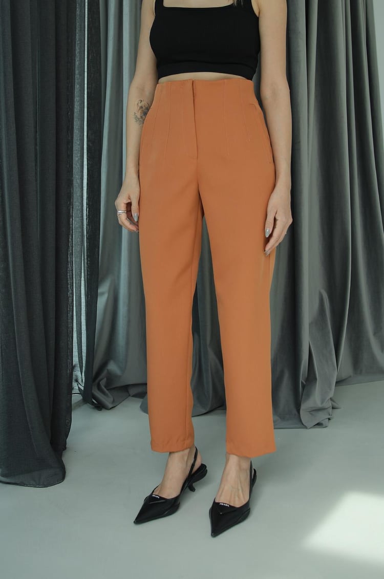 Kiremit Pens Detaylı Pantolon