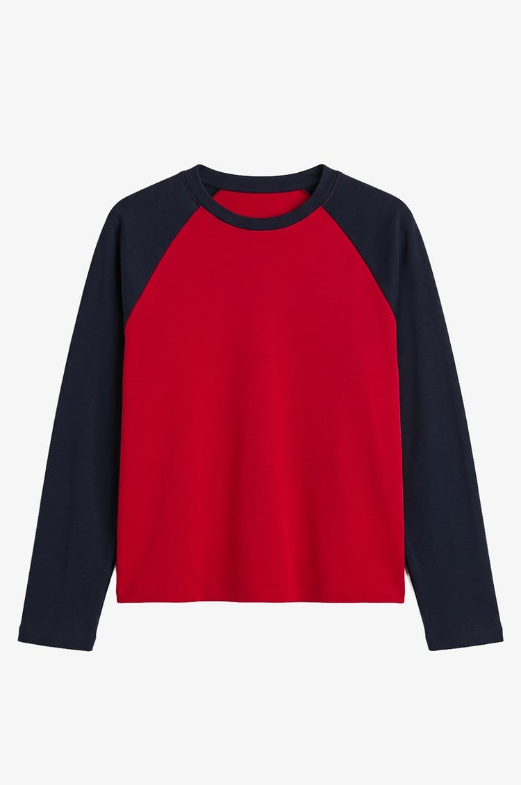 Kırmızı Reglan Kol Sweatshirt