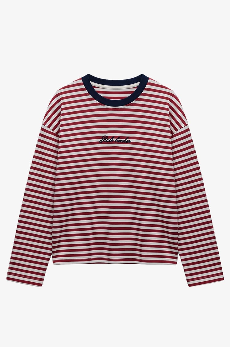 Kırmızı Rule Breaker İşlemeli Sweatshirt