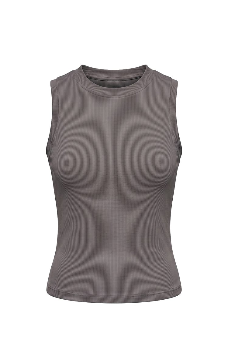 Koyu Gri Halter Yaka Fitilli Atlet