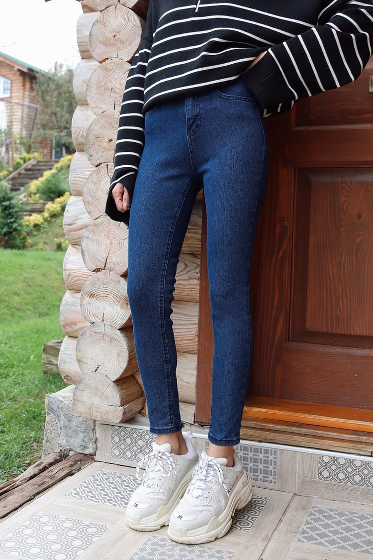 Koyu Laci Ultra Likralı Skinny Jean
