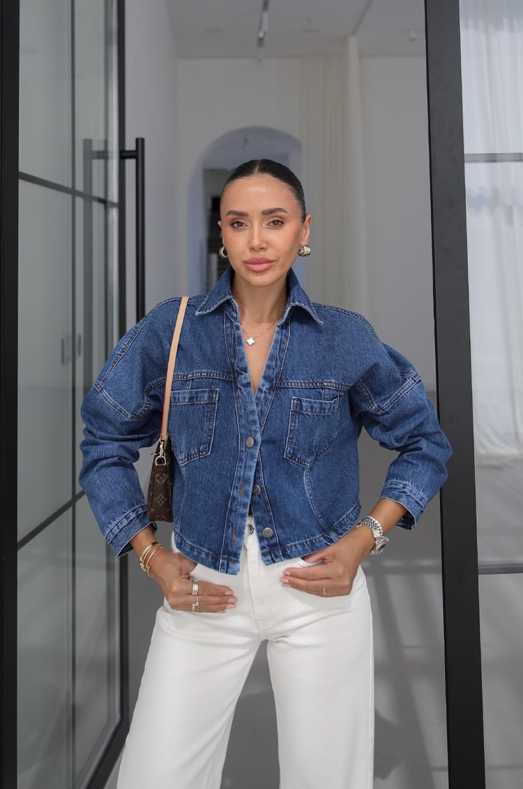 Koyu Mavi Corto Denim Gömlek Ceket