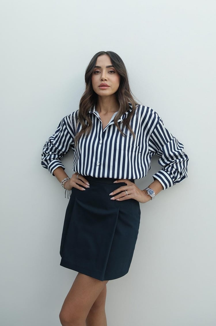 Lacivert Çizgili Premium Gömlek