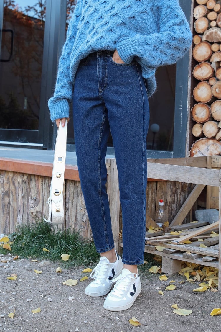 Lacivert Mom Jean