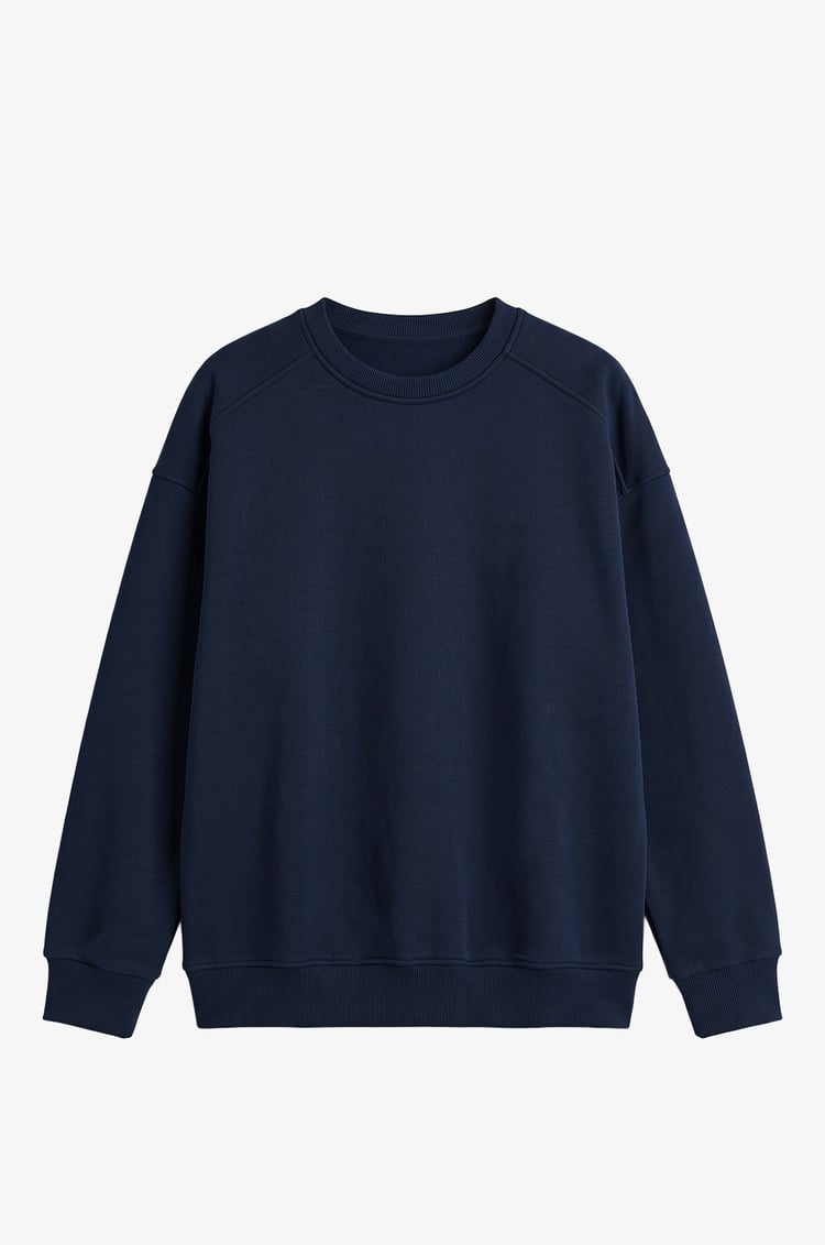 Lacivert Orin Bisiklet Yaka Sweatshirt