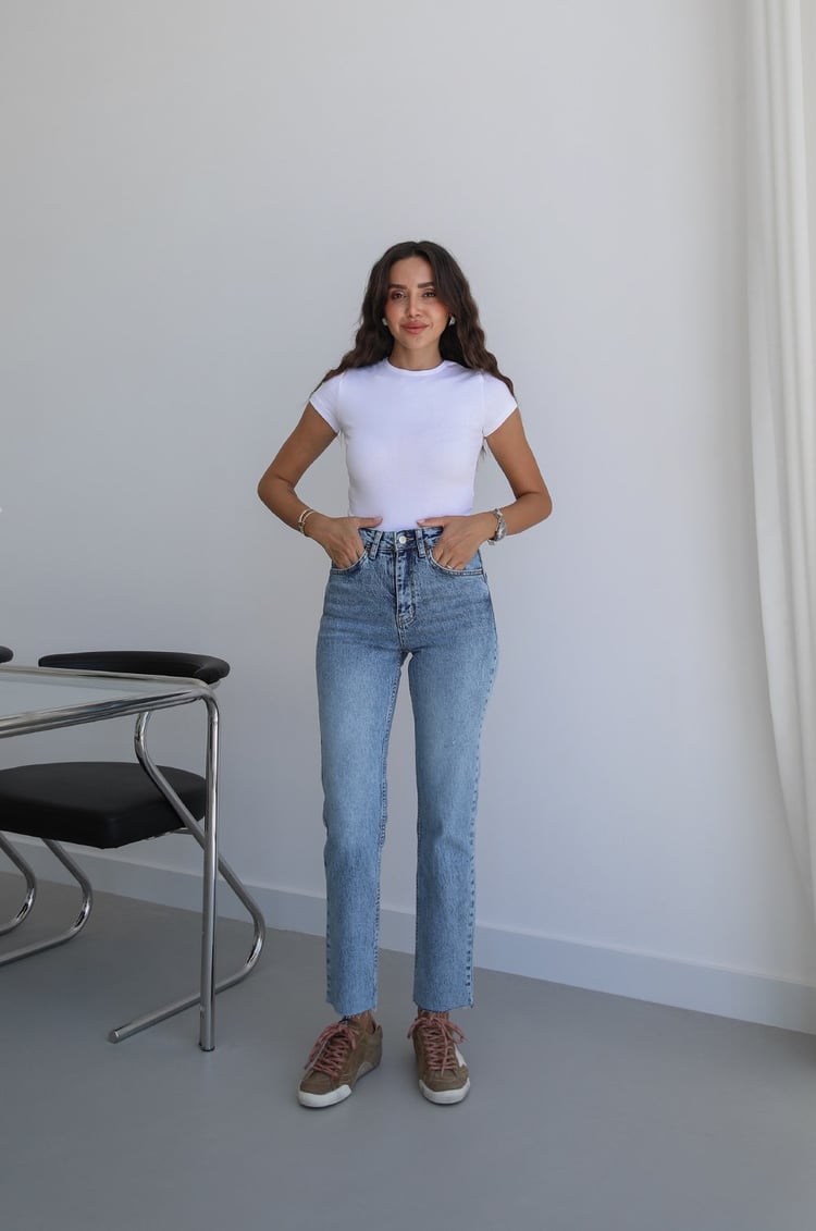 Mavi Boy Fit Kesik Paça Jean