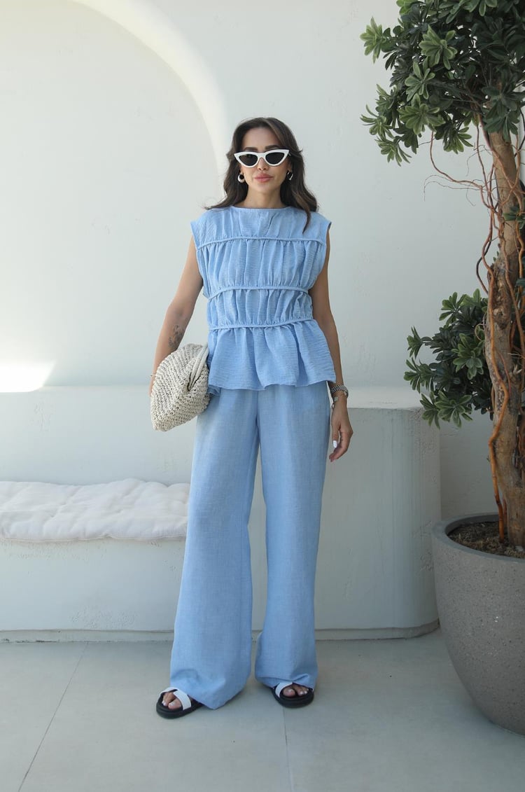 Mavi Layer Bluz Pantolon Takım