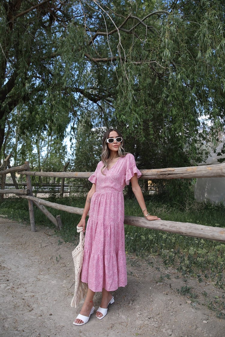 Pembe Kruvaze Yaka Elbise