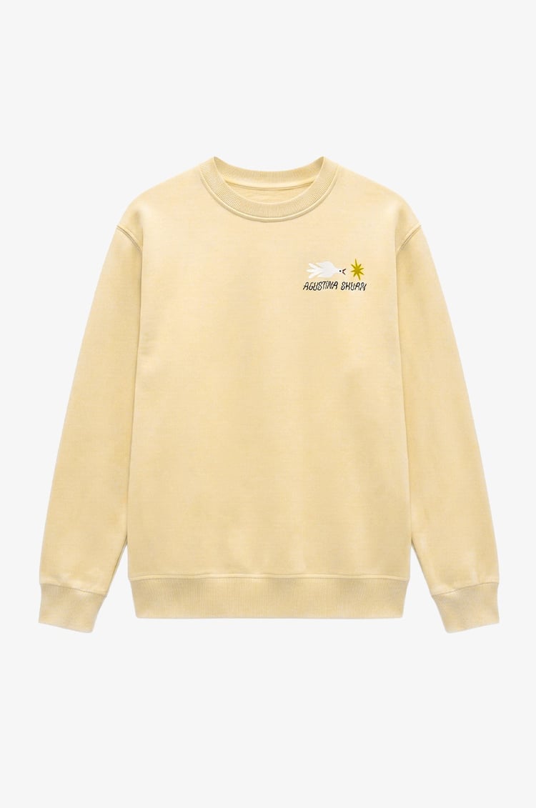 Sarı Agustina Shuan Baskılı Sweatshirt