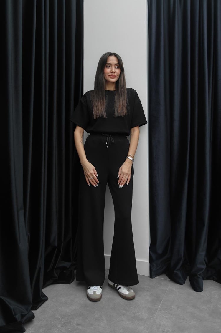 Siyah Darcy Modal Eşofman Takım