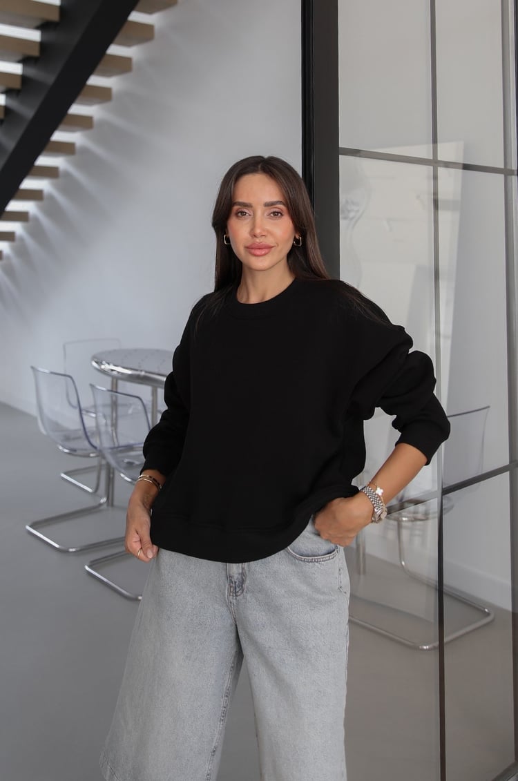 Siyah Lana Basic Sweatshirt